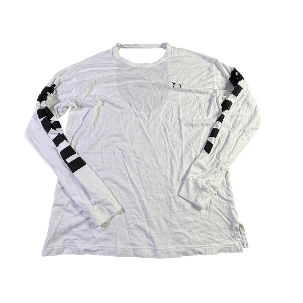 Victoria's Secret PINK White Long Sleeve Cutout Crew Neck T-Shirt Top Size S